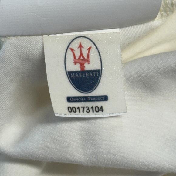 Maserati Rhinestone Tee Shirt NEW Donna Panna Strass Cotton LOGO Womens L White - Picture 10 of 11